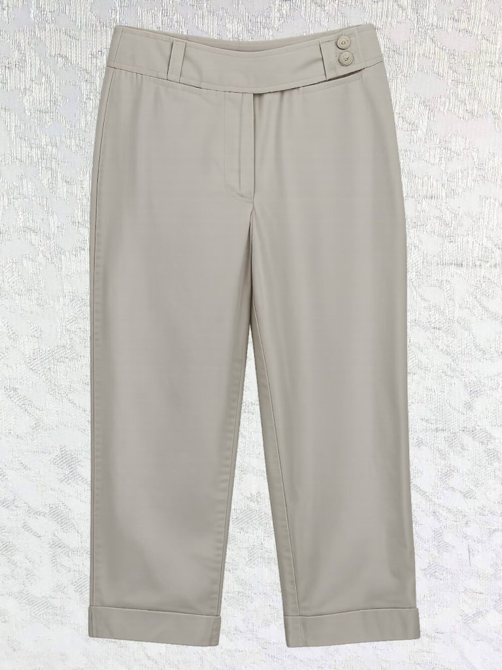 White Stag Cream 100% Cotton Capris with Cuffs Petite Size 10P